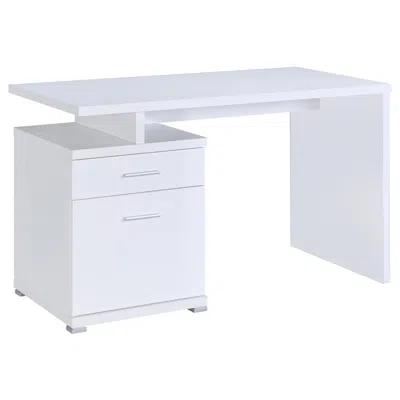 Coaster Co. Of America Irving 2-drawer Office Desk With Cabinet White