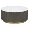 Coaster Co. Of America Jason Round Marble Top Coffee Table White And Charcoal In Gray