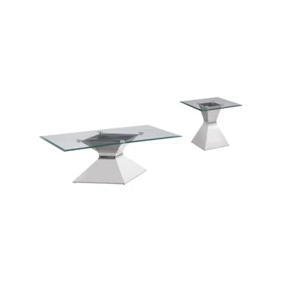 Coaster Co. Of America Jenny 2-piece Rectangular Coffee And End Table Set Chrome