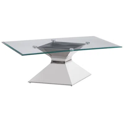 Coaster Co. Of America Jenny Glass Top Stainless Steel Coffee Table Chrome