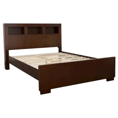 Coaster Co. Of America Jessica Wood Queen Led Storage Bookcase Bed Cappuccino
