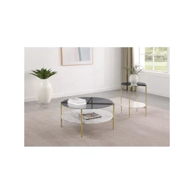 Coaster Co. Of America Jonelle 2-piece Round Coffee And End Table Set Gold