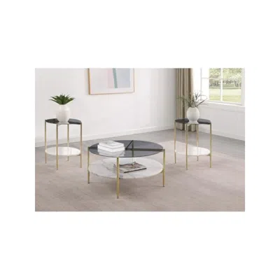 Coaster Co. Of America Jonelle 3-piece Round Coffee And End Table Set Gold