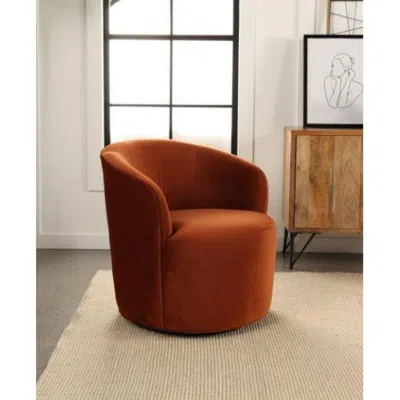 Coaster Co. Of America Joyce Sloped Arms Swivel Chair Burnt Orange
