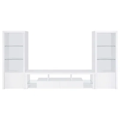 Coaster Co. Of America Jude 3-piece 71" Tv Entertainment Center White High Gloss