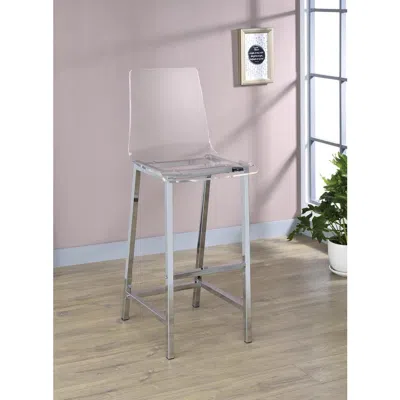 Coaster Co. Of America Juelia Bar Stools Chrome And Clear Acrylic (set Of 2) In Neutral