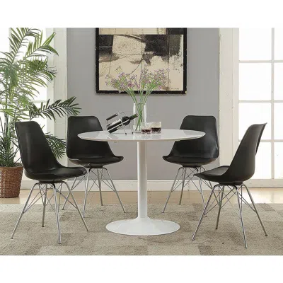 Coaster Co. Of America Juniper Armless Dining Chairs Black And Chrome (set Of 2)