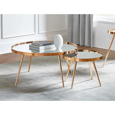 Coaster Co. Of America Kaelyn 2-piece Mirror Top Nesting Coffee Table Mirror And Gold