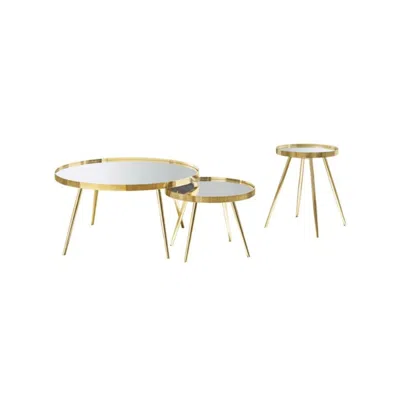 Coaster Co. Of America Kaelyn 3-piece Round Coffee And End Table Set Gold