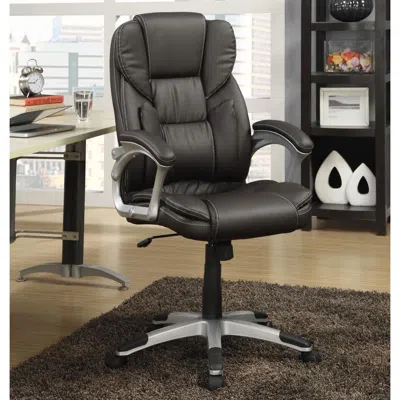 Coaster Co. Of America Kaffir Adjustable Height Office Chair Dark Brown And Silver In Gray