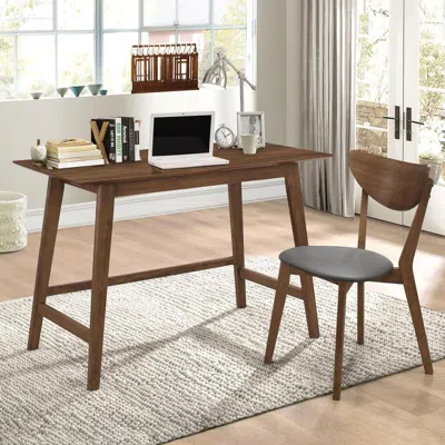 Coaster Co. Of America Karri 2-piece Writing Desk Set Walnut In Brown