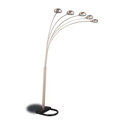 Coaster Co. Of America Kayd 5-light Floor Lamp With Curvy Dome Shades Chrome And Black In Blue
