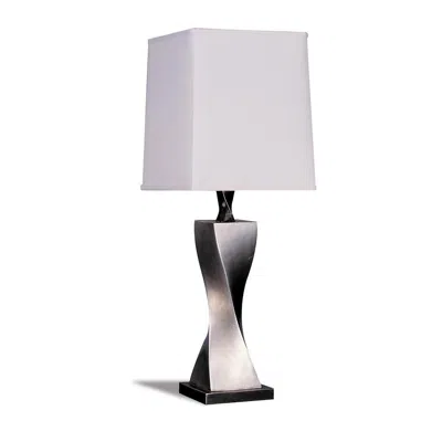 Coaster Co. Of America Keene Square Shade Table Lamps White And Antique Silver (set Of 2)