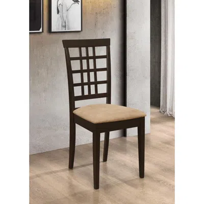 Coaster Co. Of America Kelso Lattice Back Dining Chairs Cappuccino (set Of 2)
