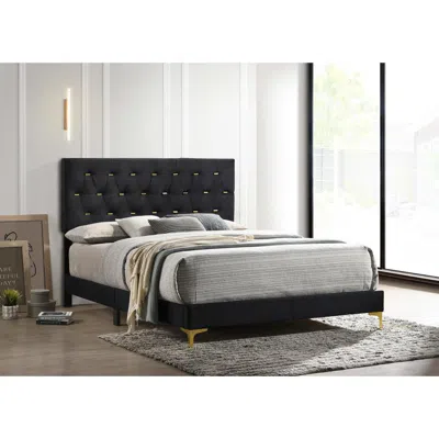 Coaster Co. Of America Kendall Tufted Panel Queen Bed Black And Gold