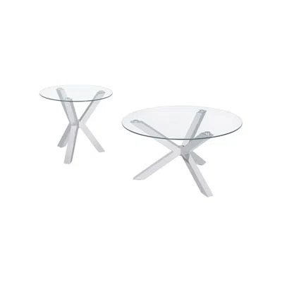 Coaster Co. Of America Kenzie 2-piece Round Coffee And End Table Set Chrome