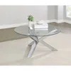 Coaster Co. Of America Kenzie Round Tempered Glass Top Cocktail Coffee Table Chrome In Silver