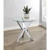 Coaster Co. Of America Kenzie Round Tempered Glass Top End Side Table Chrome In Metallic