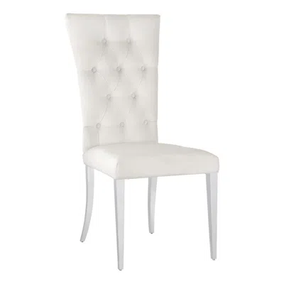 Coaster Co. Of America Kerwin Tufted Upholstered Side Chair (set Of 2) White And Chrome