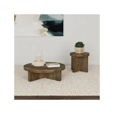 Coaster Co. Of America Kinkaid 2-piece Solid Wood Coffee And End Table Set Brown