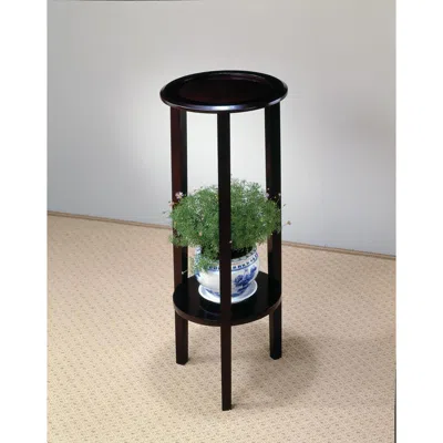 Coaster Co. Of America Kirk Round Accent Table With Bottom Shelf Espresso In Black