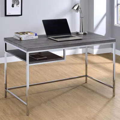 Coaster Co. Of America Kravitz Rectangular Writing Desk Weathered Grey And Chrome