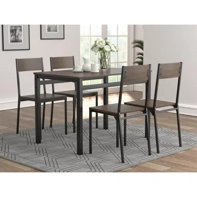 Coaster Co. Of America Lana 5-piece Rectangular Dining Table Set Dark Brown And Matte Black