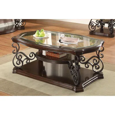 Coaster Co. Of America Laney Coffee Table Deep Merlot And Clear