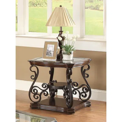 Coaster Co. Of America Laney End Table Deep Merlot And Clear In Brown