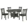 Coaster Co. Of America Lavon 5-piece Oval Extension Leaf Dining Set Medium Grey In Gray