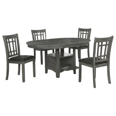 Coaster Co. Of America Lavon 5-piece Oval Extension Leaf Dining Set Medium Grey