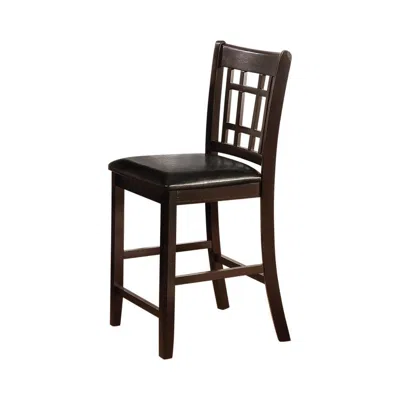 Coaster Co. Of America Lavon Upholstered Counter Height Stools Black And Espresso (set Of 2) In Brown