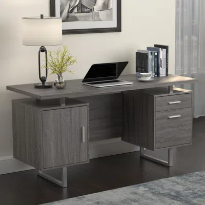 Coaster Co. Of America Lawtey Floating Top Office Desk Weathered Grey In Gray