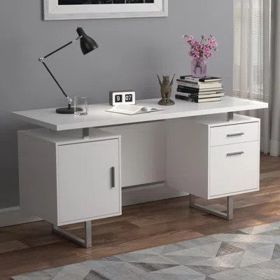 Coaster Co. Of America Lawtey Floating Top Office Desk White Gloss