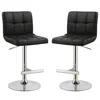 Coaster Co. Of America Lenny Adjustable Bar Stools Chrome And Black (set Of 2)