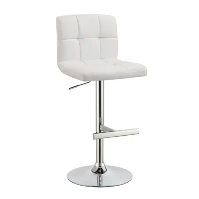 Coaster Co. Of America Lenny Adjustable Bar Stools Chrome And White (set Of 2) In Blue