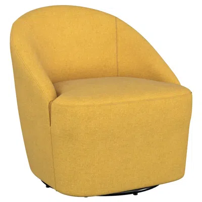 Coaster Co. Of America Leon Upholstered Barrel Accent Swivel Chair Mustard Yellow