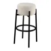 Coaster Co. Of America Leonard Upholstered Backless Round Stools White And Black (set Of 2)