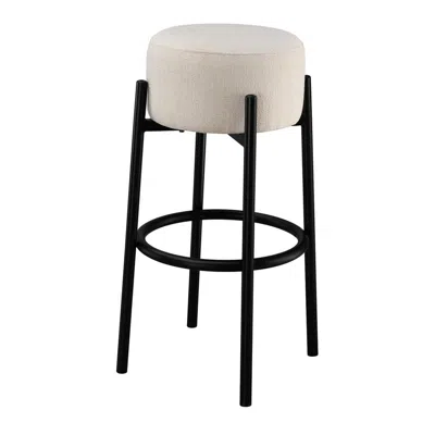 Coaster Co. Of America Leonard Upholstered Backless Round Stools White And Black (set Of 2)