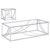 Coaster Co. Of America Lille 2-piece Glass Top Coffee End Sofa Table Set Chrome