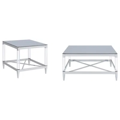 Coaster Co. Of America Lindley 2-piece Square Coffee And End Table Set Chrome