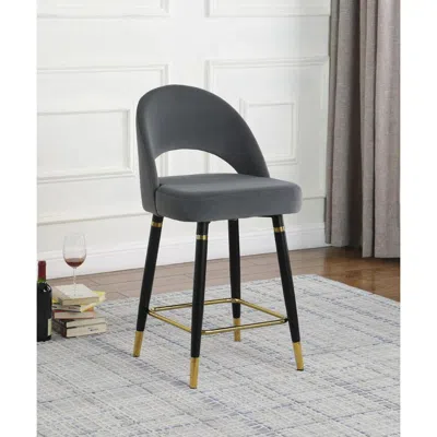 Coaster Co. Of America Lindsey Arched Back Upholstered Counter Height Stools Grey (set Of 2) In Gray