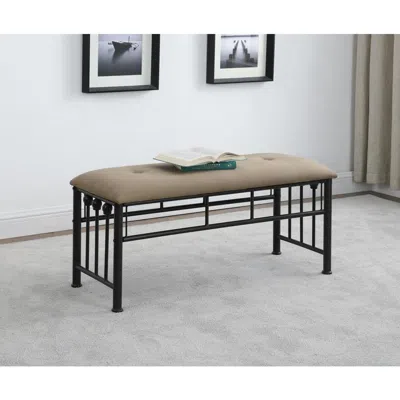 Coaster Co. Of America Livingston Upholstered Bench Brown And Dark Bronze