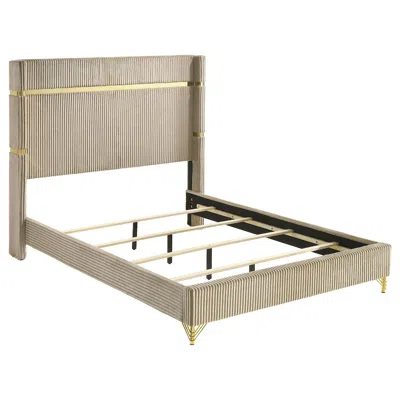 Coaster Co. Of America Lucia 61-inch Upholstered Queen Wingback Bed Beige