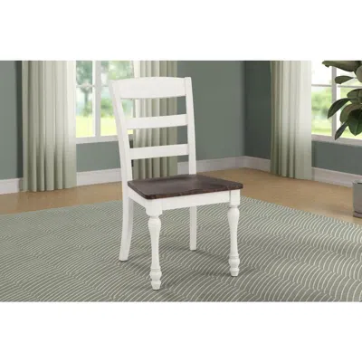 Coaster Co. Of America Madelyn Ladder Back Side Chairs Dark Cocoa And Coastal White (set Of 2)