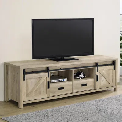 Coaster Co. Of America Madra Rectangular Tv Console With 2 Sliding Doors In Brown