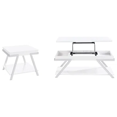Coaster Co. Of America Marcia 2-piece Coffee And End Table Set White High Gloss