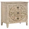 Coaster Co. Of America Mariska 3-drawer Wood Mandala Cabinet Distressed White In Brown