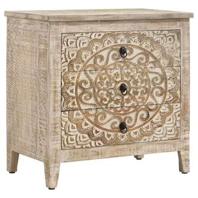 Coaster Co. Of America Mariska 3-drawer Wood Mandala Cabinet Distressed White