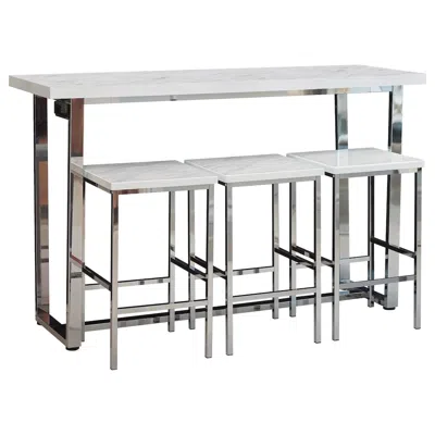 Coaster Co. Of America Marmot 4-piece Rectangular Counter Height Table Set Chrome